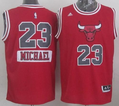 Bulls #23 Michael Jordan Red 2014 15 Christmas Day Stitched NBA Jersey