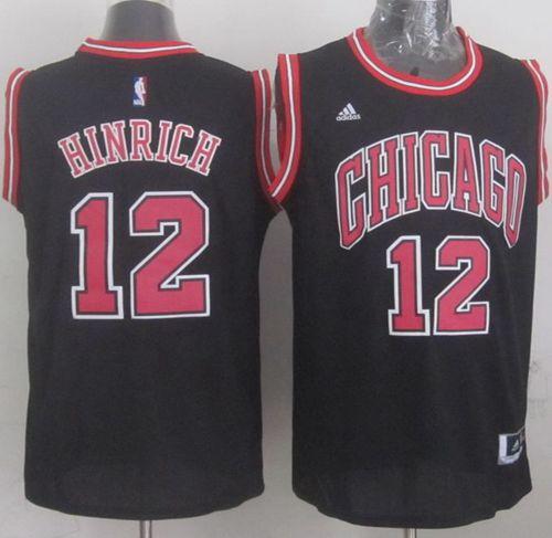 Revolution 30 Bulls #12 Kirk Hinrich Black Stitched NBA Jersey