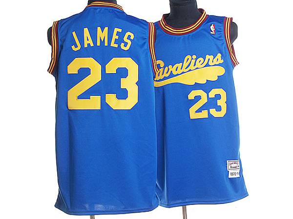 Mitchell and Ness Cavaliers #23 LeBron James Blue Throwback Stitched NBA Jersey