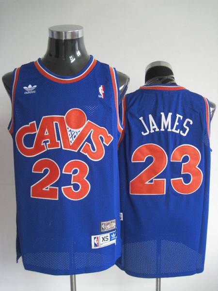 Mitchell and Ness Cavaliers #23 LeBron James Stitched Blue CAVS NBA Jersey
