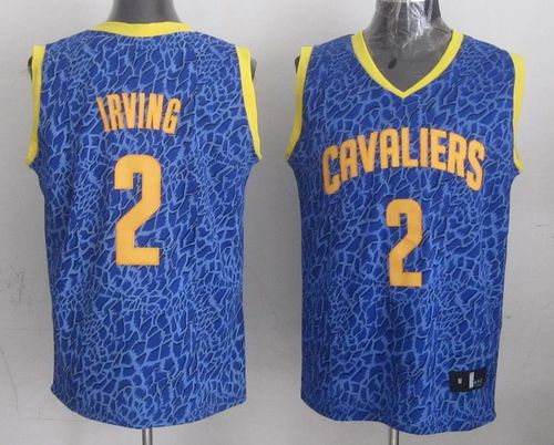 Cavaliers #2 Kyrie Irving Blue Crazy Light Stitched NBA Jersey