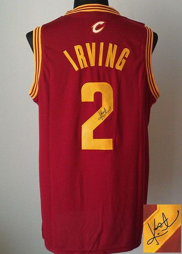 Revolution 30 Autographed Cavaliers #2 Kyrie Irving Red Stitched NBA Jersey