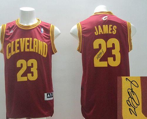Revolution 30 Autographed Cavaliers #23 LeBron James Red Road Stitched NBA Jersey