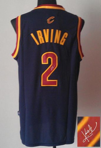 Revolution 30 Autographed Cavaliers #2 Kyrie Irving Navy Blue Stitched NBA Jersey