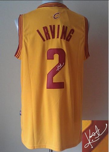 Revolution 30 Autographed Cavaliers #2 Kyrie Irving Yellow Stitched NBA Jersey