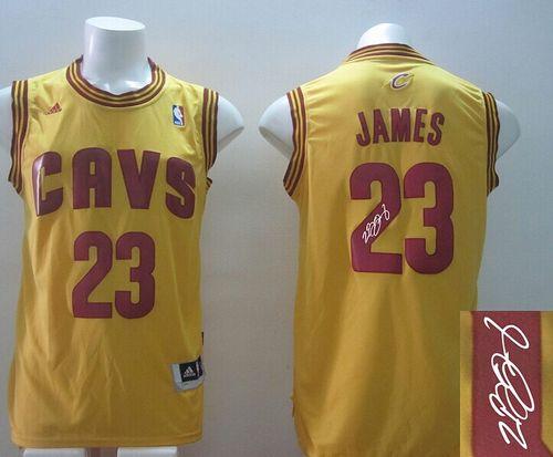 Revolution 30 Autographed Cavaliers #23 LeBron James Yellow Alternate Stitched NBA Jersey