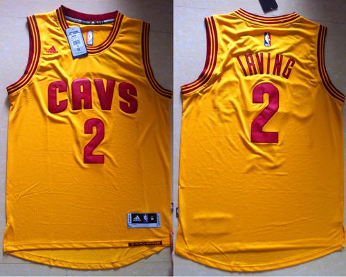 Cavaliers #2 Kyrie Irving Yellow Alternate Stitched NBA Jersey
