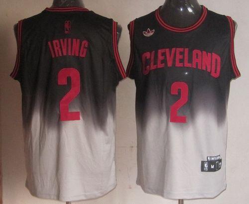 Cavaliers #2 Kyrie Irving Black/Grey Fadeaway Fashion Stitched NBA Jersey