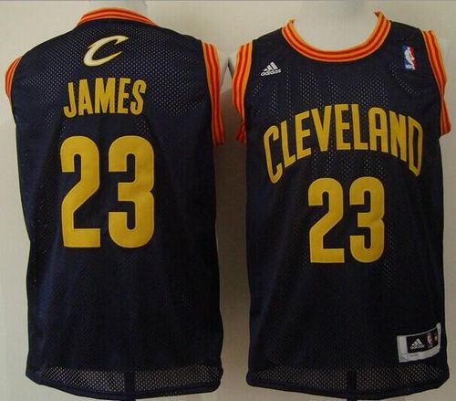 Cavaliers #23 LeBron James Navy Blue Throwback Stitched NBA Jersey