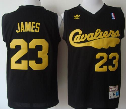 Cavaliers #23 LeBron James Black Throwback Stitched NBA Jersey