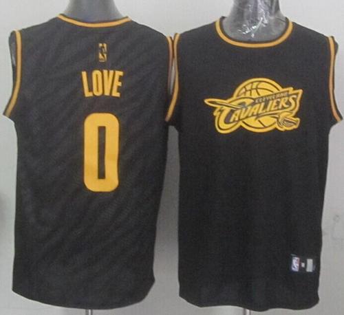 Cavaliers #0 Kevin Love Black Precious Metals Fashion Stitched NBA Jersey