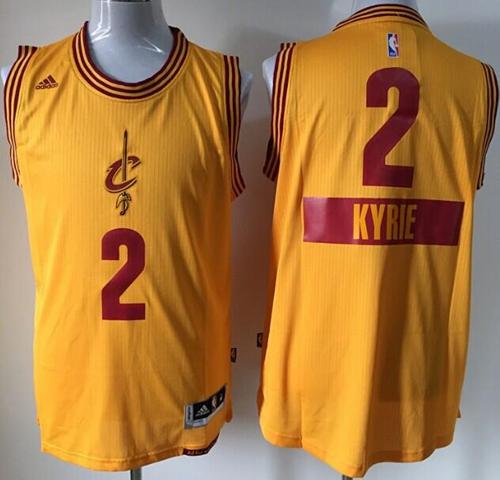 Cavaliers #2 Kyrie Irving Yellow 2014 15 Christmas Day Stitched NBA Jersey