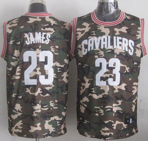 Cavaliers #23 LeBron James Camo Stealth Collection Stitched NBA Jersey