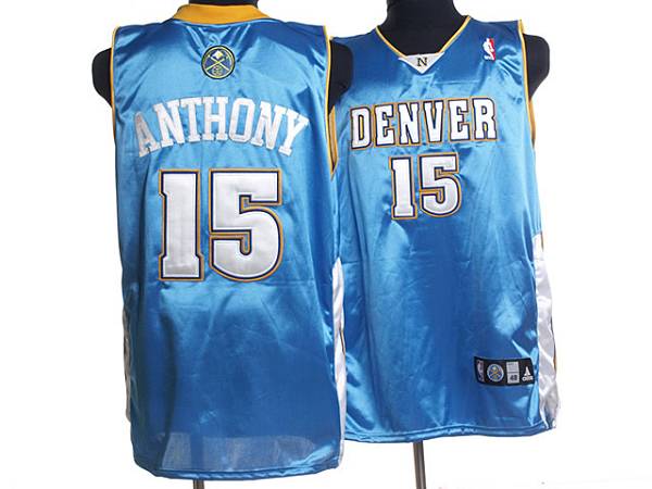 Nuggets #15 Carmelo Anthony Stitched Baby Blue NBA Jersey