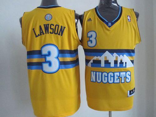 Nuggets #3 Ty Lawson Yellow Swingman Throwback Stitched NBA Jersey