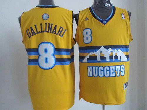 Nuggets #8 Danilo Gallinari Yellow Alternate Stitched NBA Jersey
