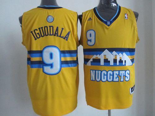 Nuggets #9 Andre Iguodala Yellow Alternate Stitched NBA Jersey
