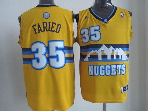 Nuggets #35 Kenneth Faried Yellow Alternate Stitched NBA Jersey