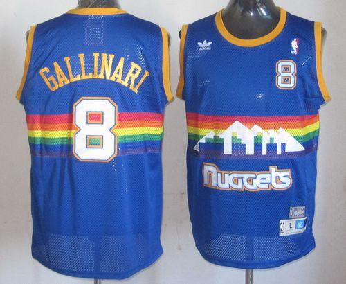 Nuggets #8 Danilo Gallinari Light Blue Throwback Stitched NBA Jersey