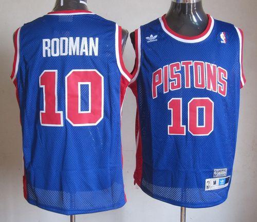 Throwback Pistons #10 Richard Rodman Blue Stitched NBA Jersey
