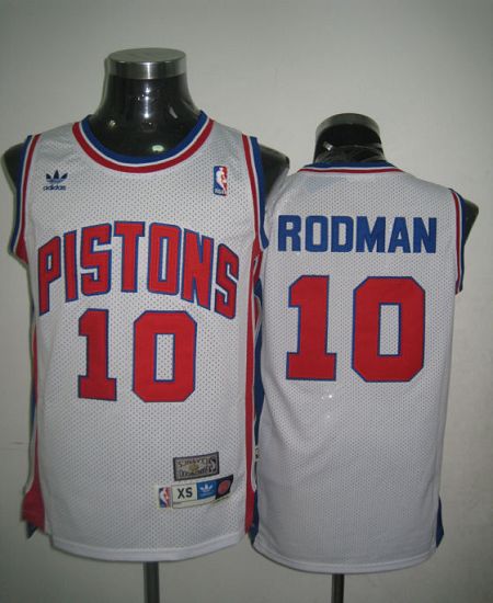 Throwback Pistons #10 Richard Rodman White Stitched NBA Jersey