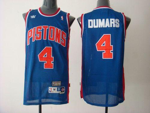 Pistons #4 Joe Dumars Blue Throwback Stitched NBA Jersey