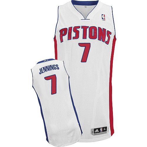 Revolution 30 Pistons #7 Brandon Jennings White Stitched NBA Jersey