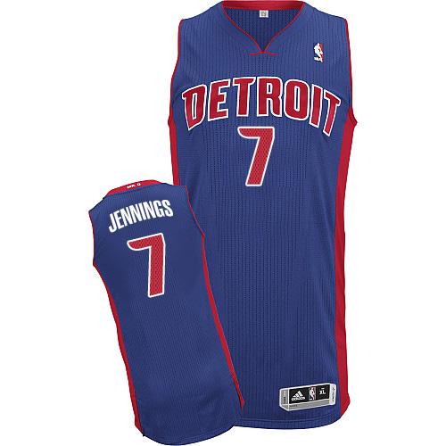 Revolution 30 Pistons #7 Brandon Jennings Blue Stitched NBA Jersey