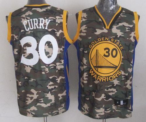 Warriors #30 Stephen Curry Camo Stitched NBA Jersey