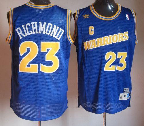 Warriors #23 Mitch Richmond Blue Throwback Stitched NBA Jersey