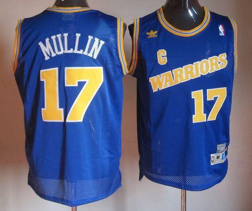 Warriors #17 Chris Mullin Blue Throwback Stitched NBA Jersey