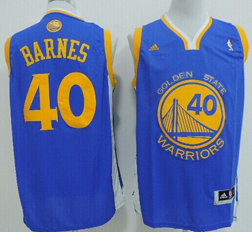Revolution 30 Warriors #40 Harrison Barnes Blue Stitched NBA Jersey