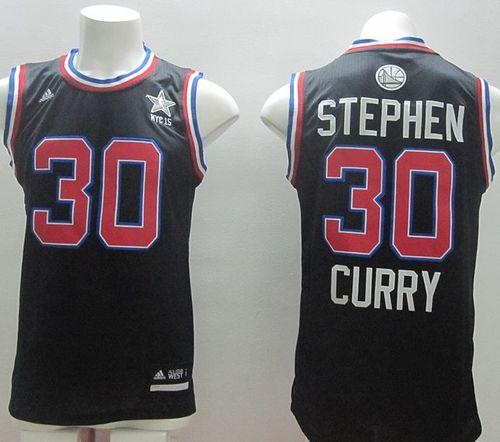 Warriors #30 Stephen Curry Black 2015 All Star Stitched NBA Jersey