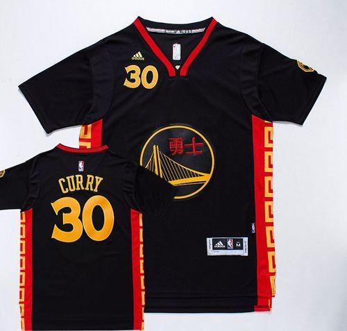 Warriors #30 Stephen Curry Black Slate Chinese New Year Stitched NBA Jersey