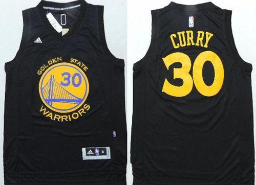 Warriors #30 Stephen Curry Black Fashion Stitched NBA Jersey