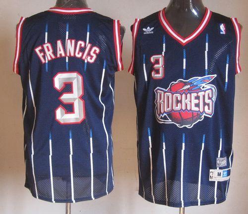 Rockets #3 Steve Francis Navy Throwback Stitched NBA Jersey