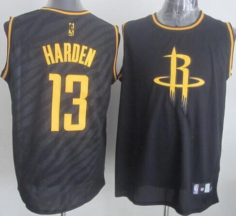 Rockets #13 James Harden Black Precious Metals Fashion Stitched NBA Jersey