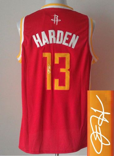 Revolution 30 Autographed Rockets #13 James Harden Red Alternate Stitched NBA Jersey