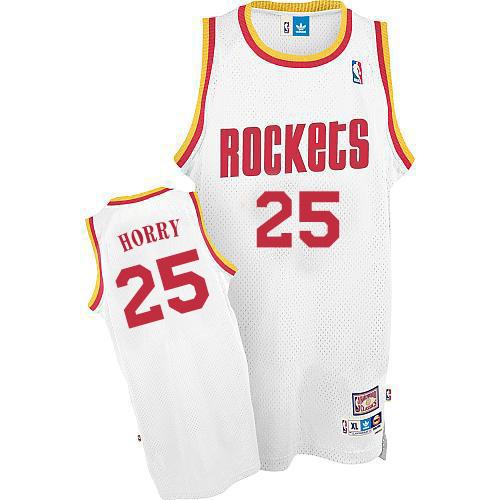 Rockets #25 Robert Horry White Throwback Stitched NBA Jersey