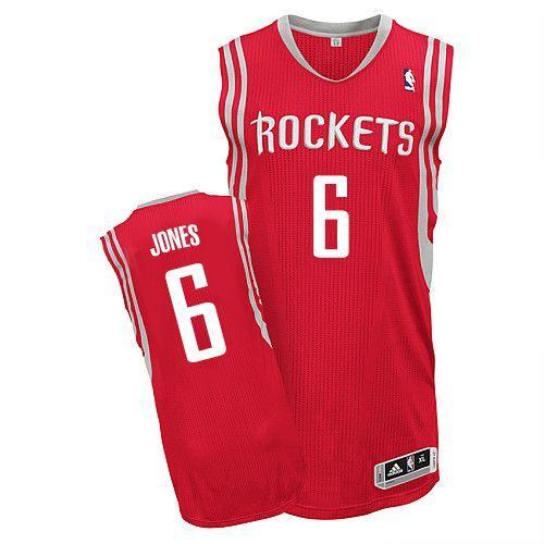 Revolution 30 Rockets #6 Terrence Jones Red Road Stitched NBA Jersey