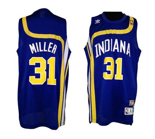 Pacers #31 Reggie Miller Blue ABA Hardwood Classic Stitched NBA Jersey