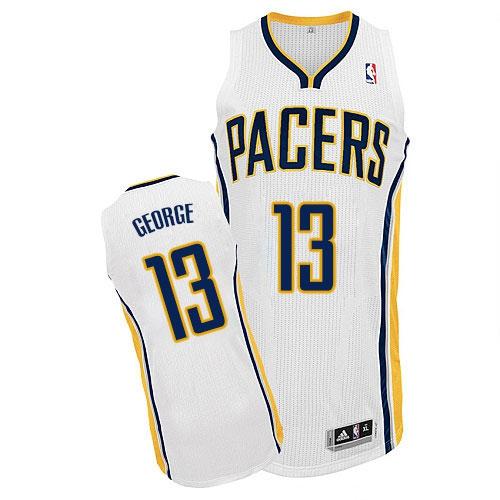 Revolution 30 Pacers #13 Paul George White Stitched NBA Jersey