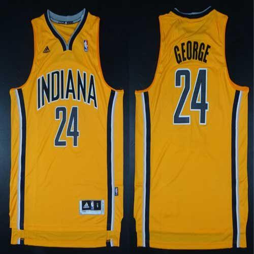 Pacers #24 Paul George Yellow Alternate Stitched NBA Jersey