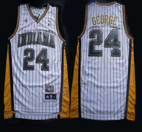 Pacers #24 Paul George White Throwback Stitched NBA Jersey