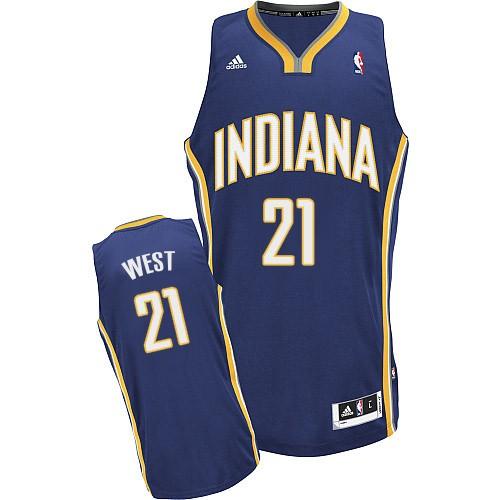 Pacers #21 David West Navy Blue Road Stitched NBA Jersey