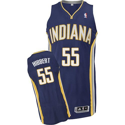 Pacers #55 Roy Hibbert Navy Blue Road Stitched NBA Jersey