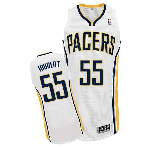 Pacers #55 Roy Hibbert White Home Stitched NBA Jersey