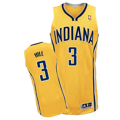 Revolution 30 Pacers #3 George Hill Yellow Home Stitched NBA Jersey