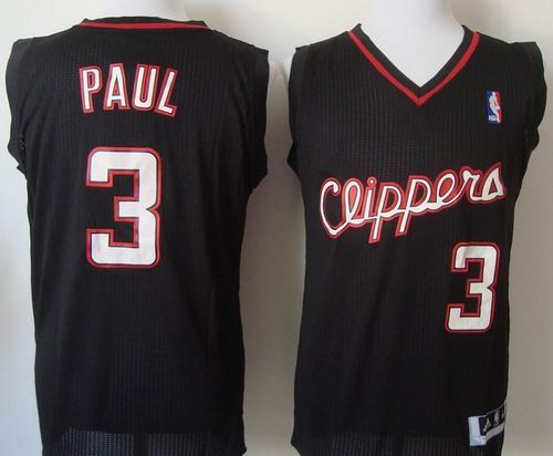 Clippers #3 Chris Paul Black Revolution 30 Stitched NBA Jersey