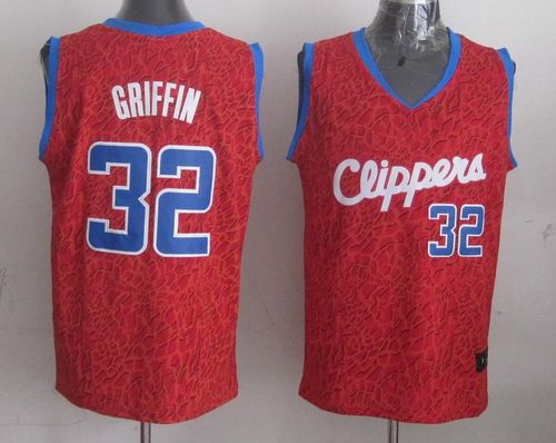 Clippers #32 Blake Griffin Red Crazy Light Stitched NBA Jersey